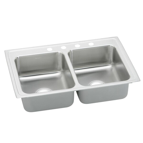 Gourmet Stainless Steel 29 X 22 X 7-5/8 Equal Double Bowl Top Mount Sink